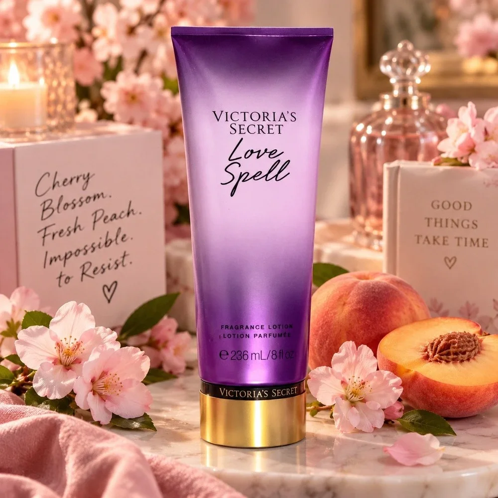 Victoria's Secret Love Spell Fragrance Lotion 8 oz Cherry Blossom Peach